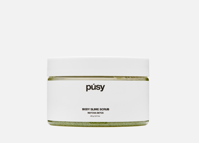 PUSY Скраб-слайм для тела Matcha detox, 250 гр