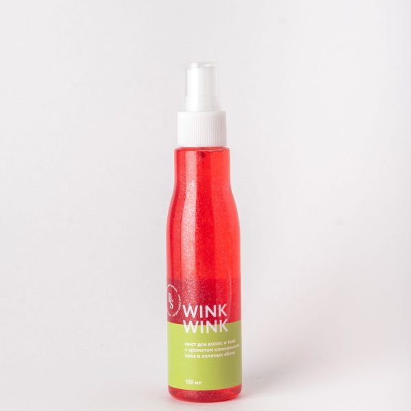 TASHA Мист для волос и тела WINK WINK с ароматом клюквенного сока и зеленых яблок 150мл