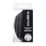 Solomeya Многофункциональная расческа для распутывания, массажа и мытья кожи головы, мини, Черная